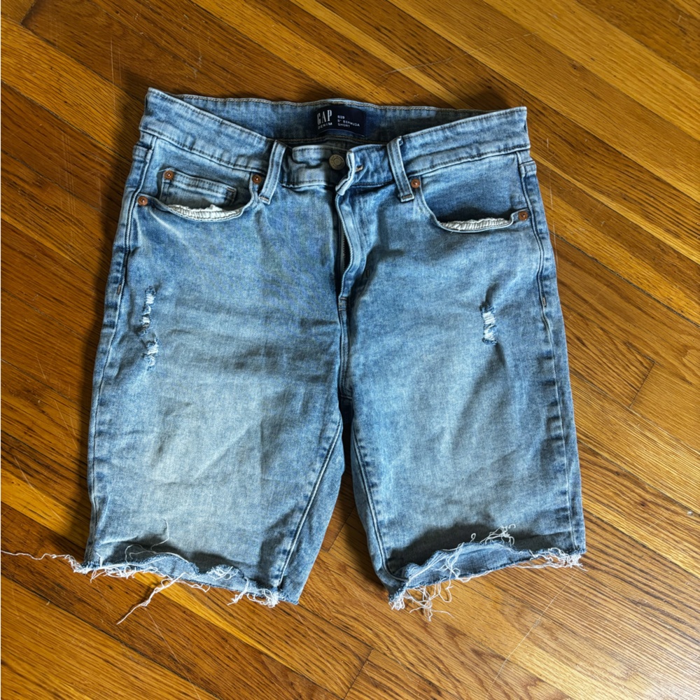 GAP Light Blue Washed Denim Shorts